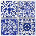 Blue Mosaic 4 Panels Canvas Paintings (12" x 12") O984515