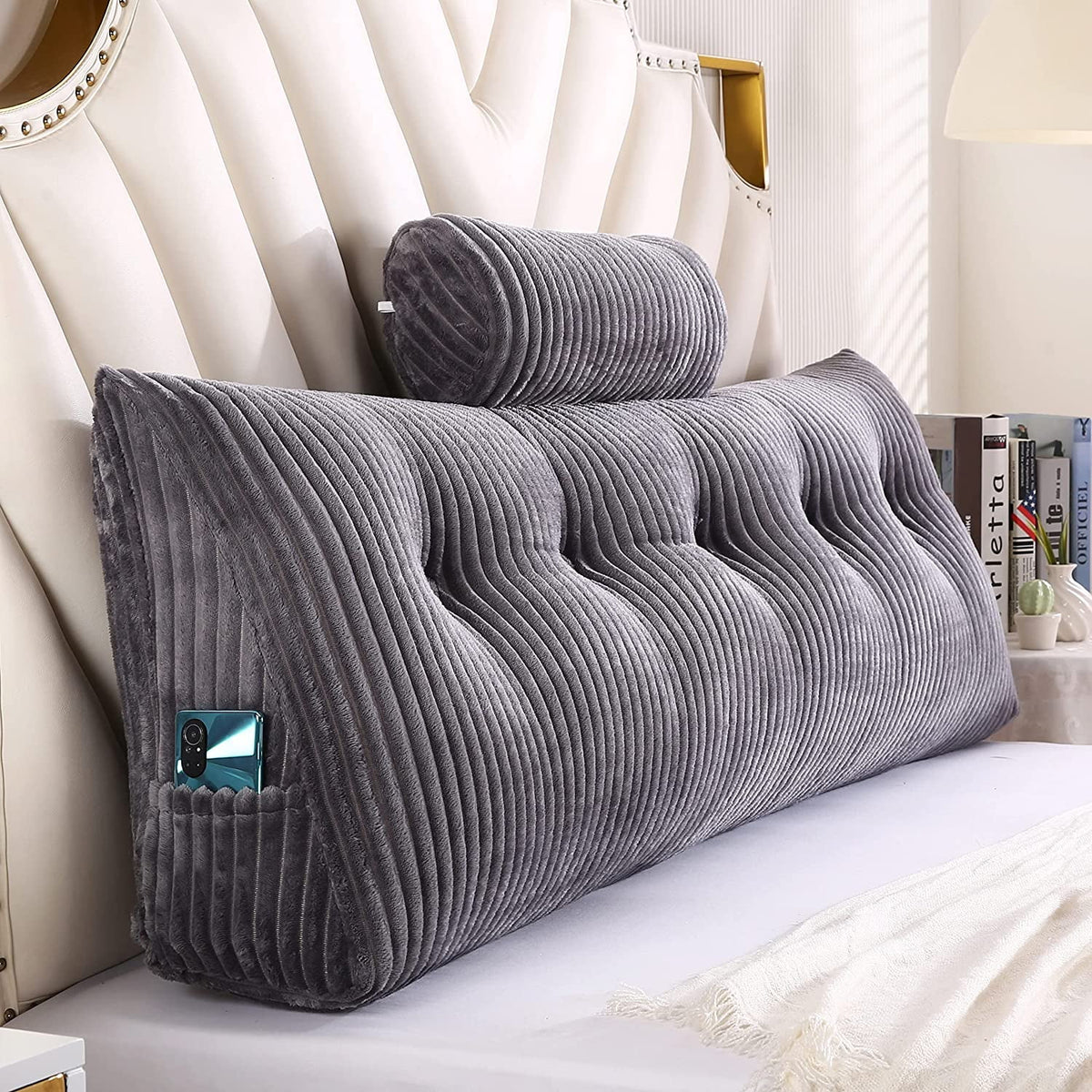Wedge Headboard Pillows + Head Roll Pillow Bed Wedge Pillow T76988
