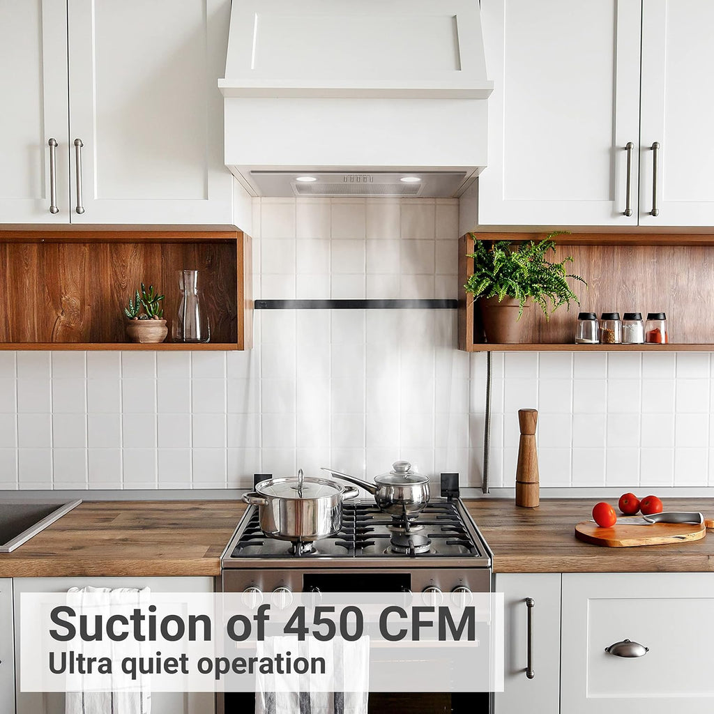 Stainless Steel Built In Range Hood Insert with 3 Speed Exhaust Fan Z458258