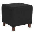Black Fabric Upholstered Ottoman Pouf Q70034