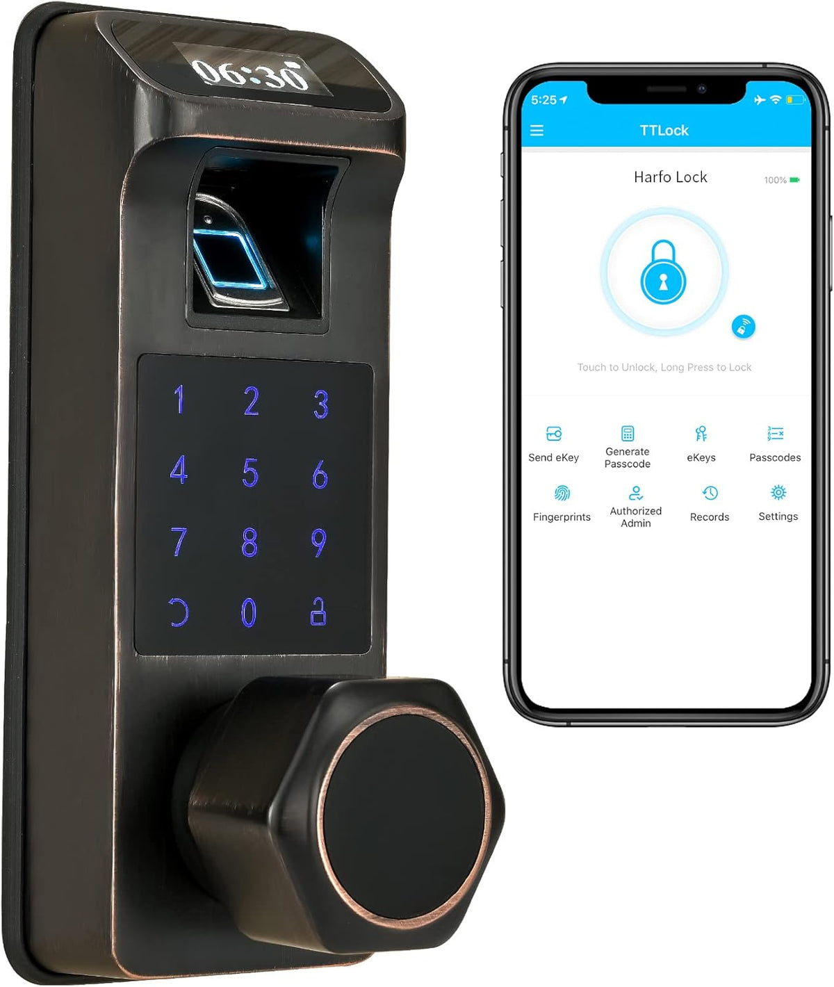 Aged Bronze Touchscreen Keyless Door Lock S587984