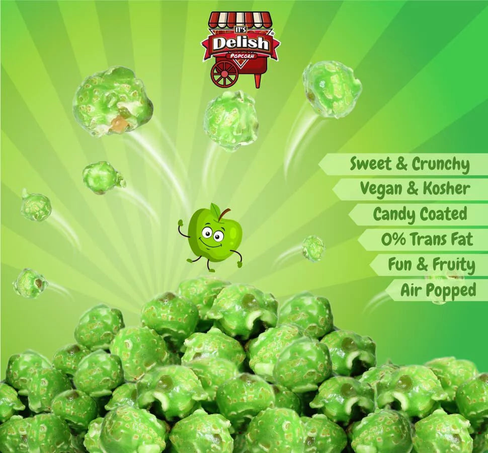 Green Apple Flavored Popcorn 1 lb Bag Gluten Free Vegan Kosher J4369
