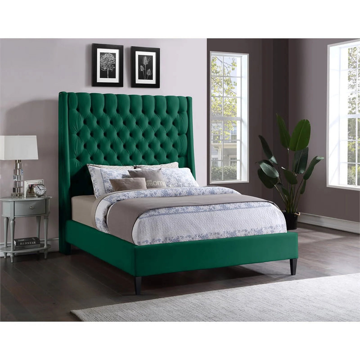 Green Velvet Full Bed C9884