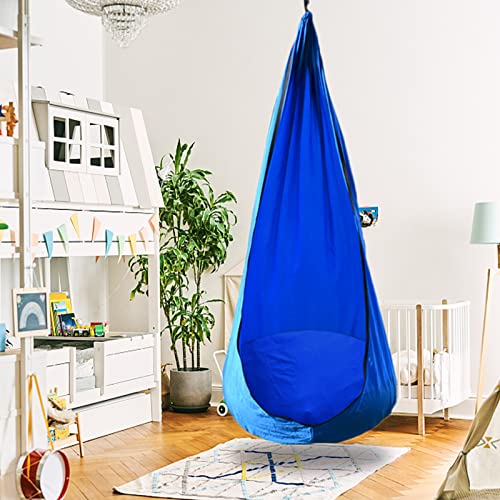 Pink Pod Swing Seat Hanging Hammock Chair with Inflatable Pillow U55940