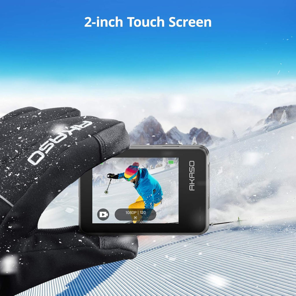 4K30FPS 20MP WiFi Action Camera with Touch Screen IPX8 Waterproof Camera EIS 2.0 External Mic with 2X 1350mAh Batteries I48752