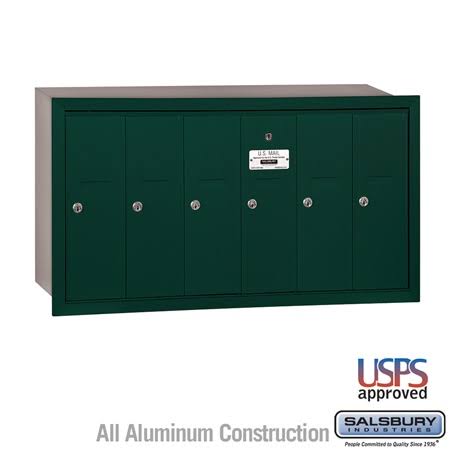 Vertical Mailbox 6 Doors Sandstone Recessed Mounted J3333