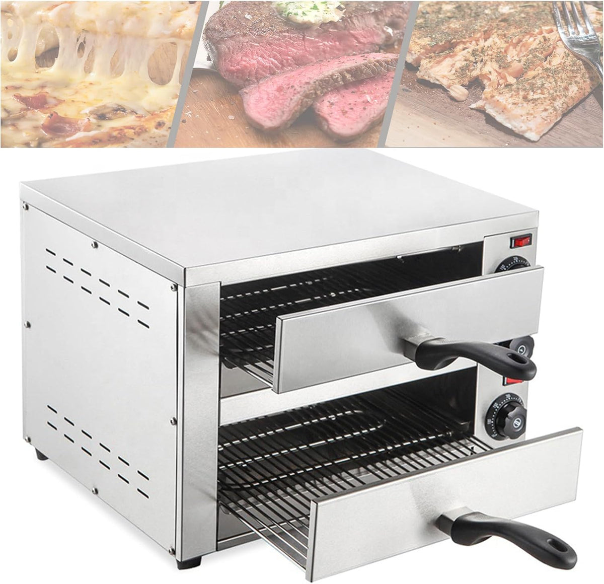 Stainless Steel 2-Layers Electric Pizza Oven M5292