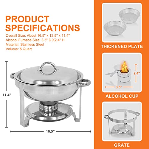 5 Qt Stainless Steel Chafing Dish Set of 2 H23796