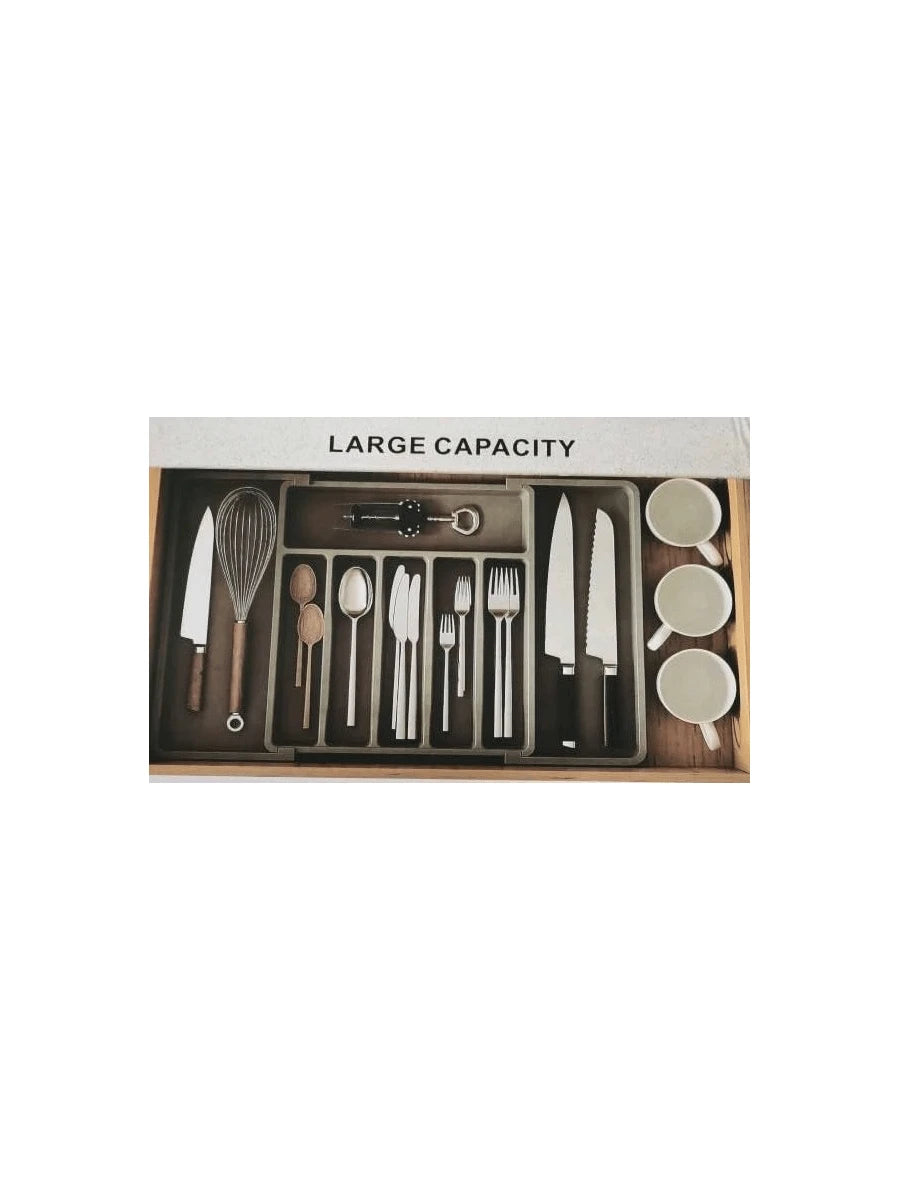 Expandable Black Silverware Utensil Organizer J5616