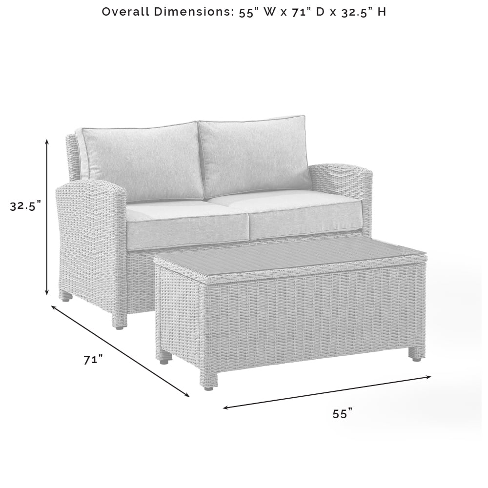 2 Piece Fabric Patio Sofa Set in Brown and Sand W88196