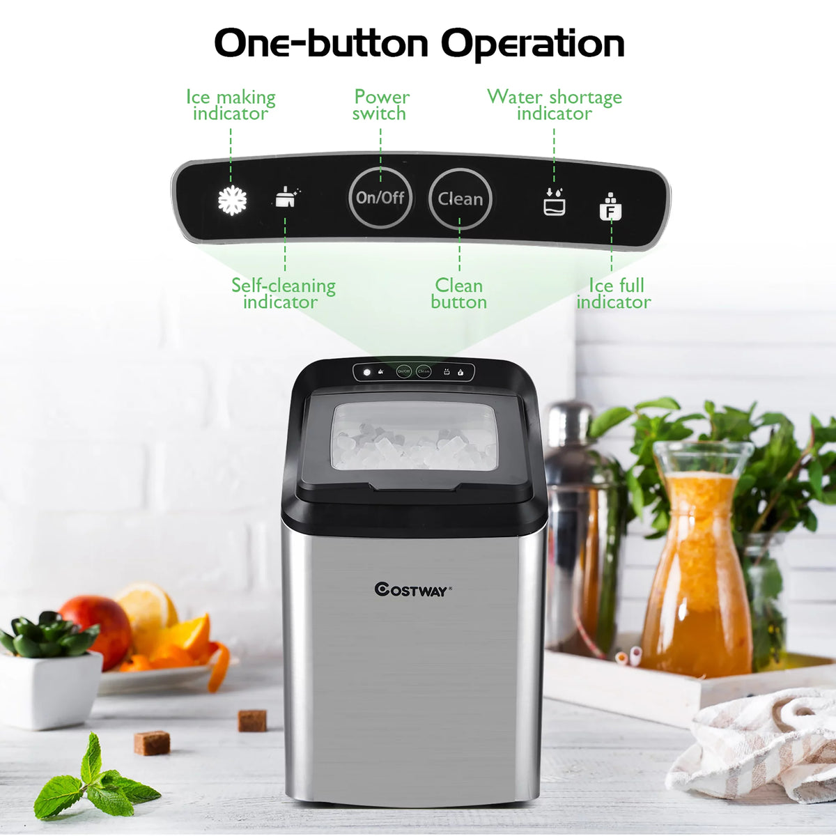 Countertop Nugget Ice Maker 29lb/Day Self-Cleaning U5906