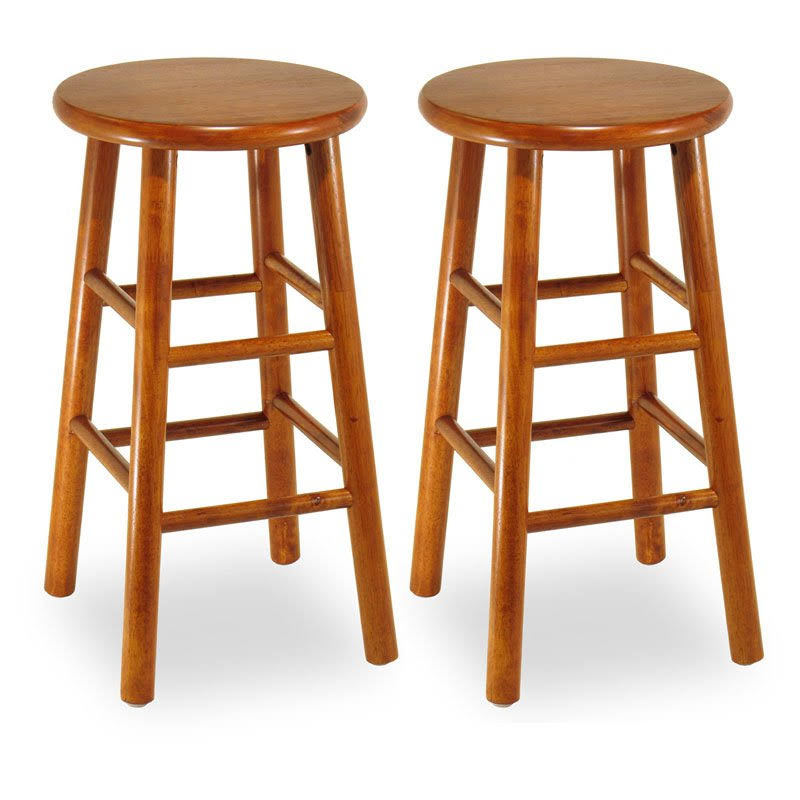 Cherry 24x22 Stool with Beveled Seat, Set of 2 H624268