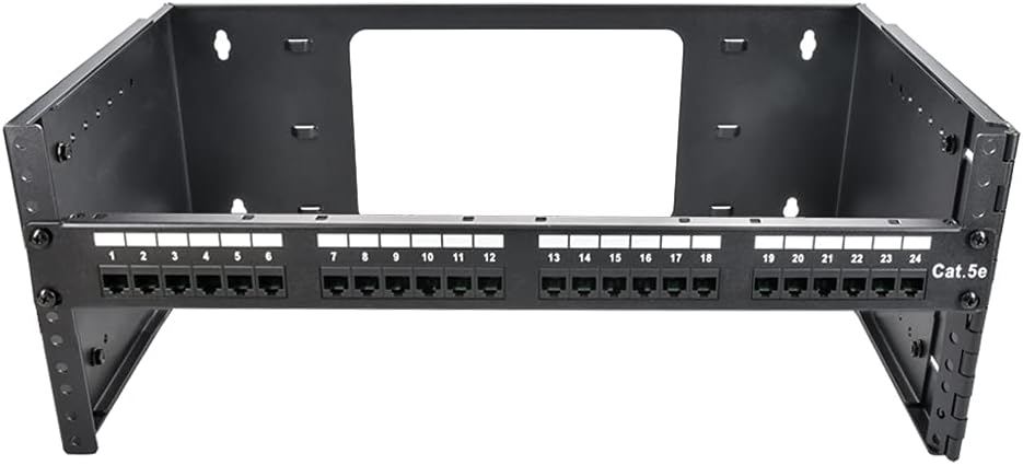 4U Hinged Extendable Wall Mount Bracket, Max 13.5" Depth, Collapsible Network Equipment Rack Black, Pack of 2 O9629