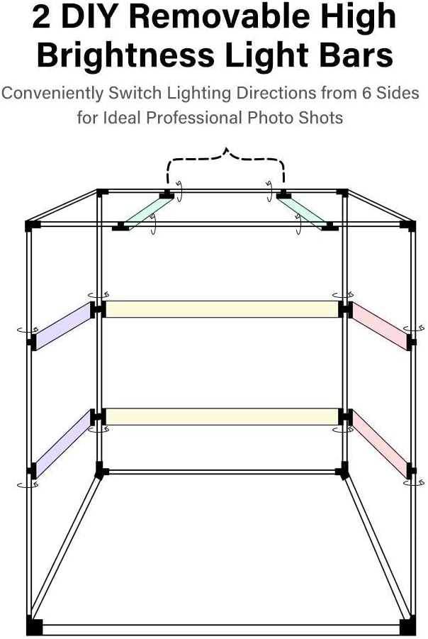 Photo Studio Light Box 24 x 24 Inch Photography Shooting Tent Kit with LED Lights, Carry Bag and 3 Color Backdrops N875077