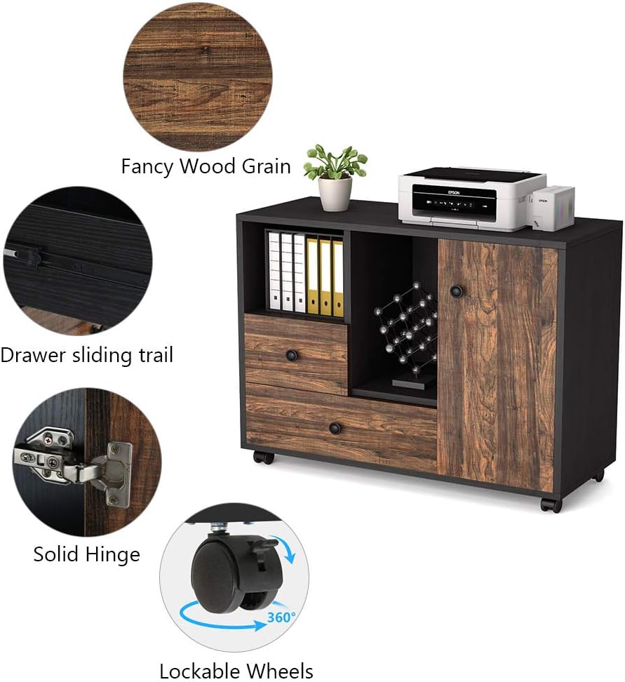 2 Drawer Mobile File Cabinet with Wheels G135667