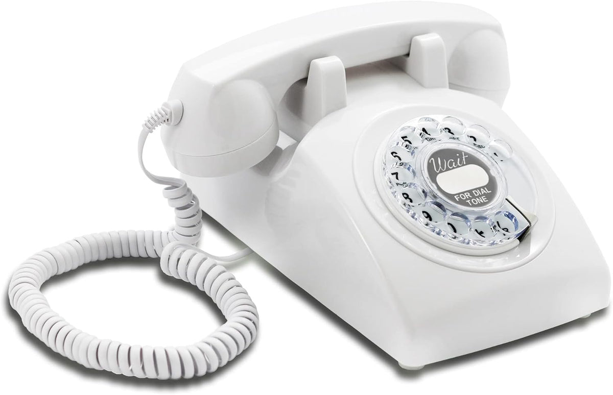 White Rotary Dial Telephone L6145