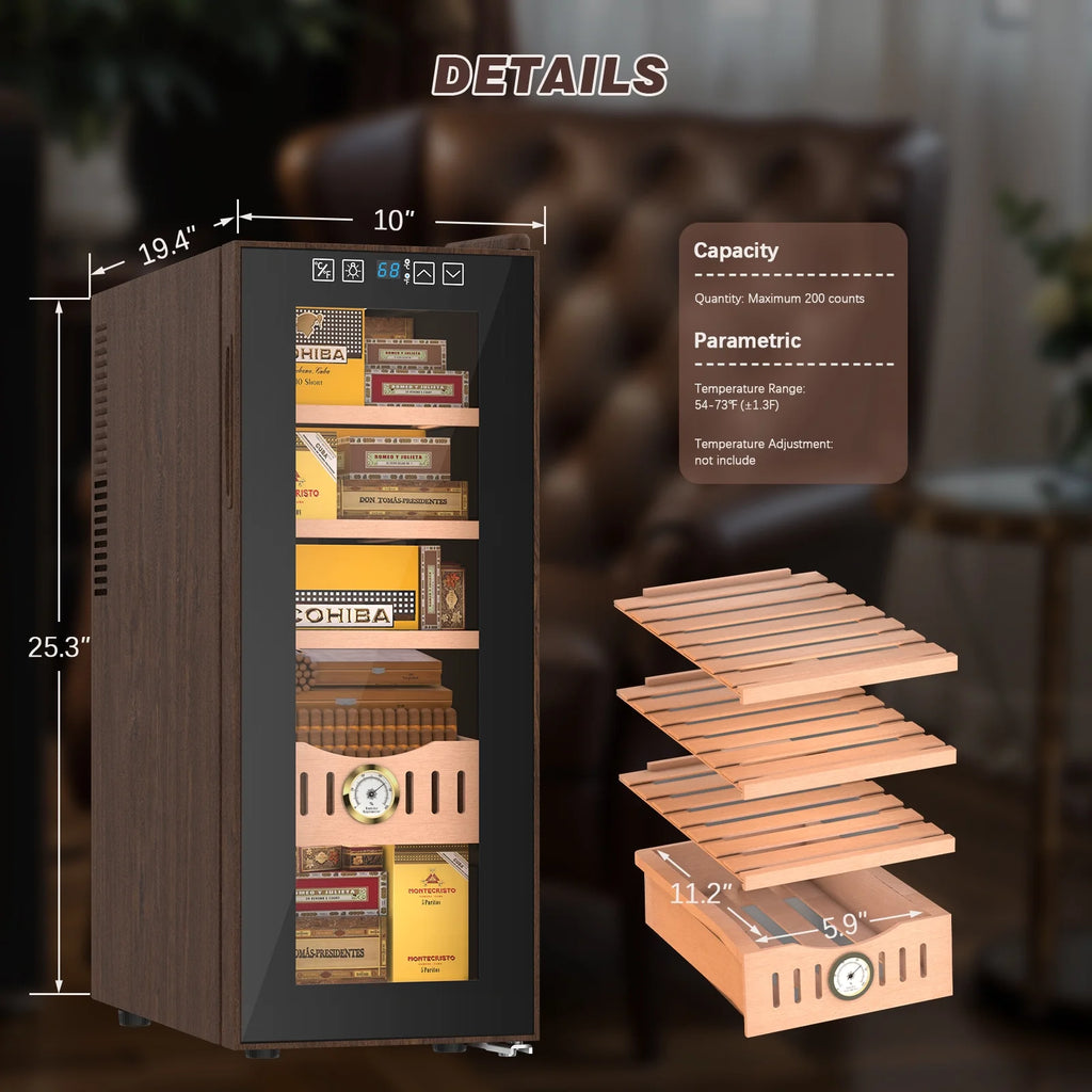 35L Electric Cigar Humidor with Cooling & Humidity Control H2967