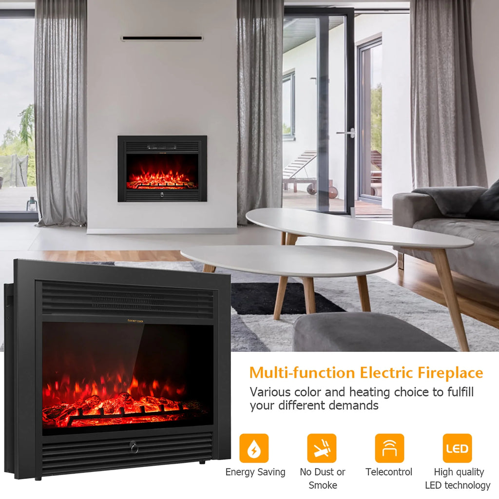 28.5 Electric Fireplace Insert Heater with Remote B11579