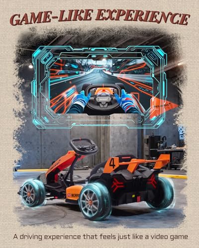24V 7AH Electric Drift Kart with Adjustable Seat, 7.5 MPH 200W Motors D313