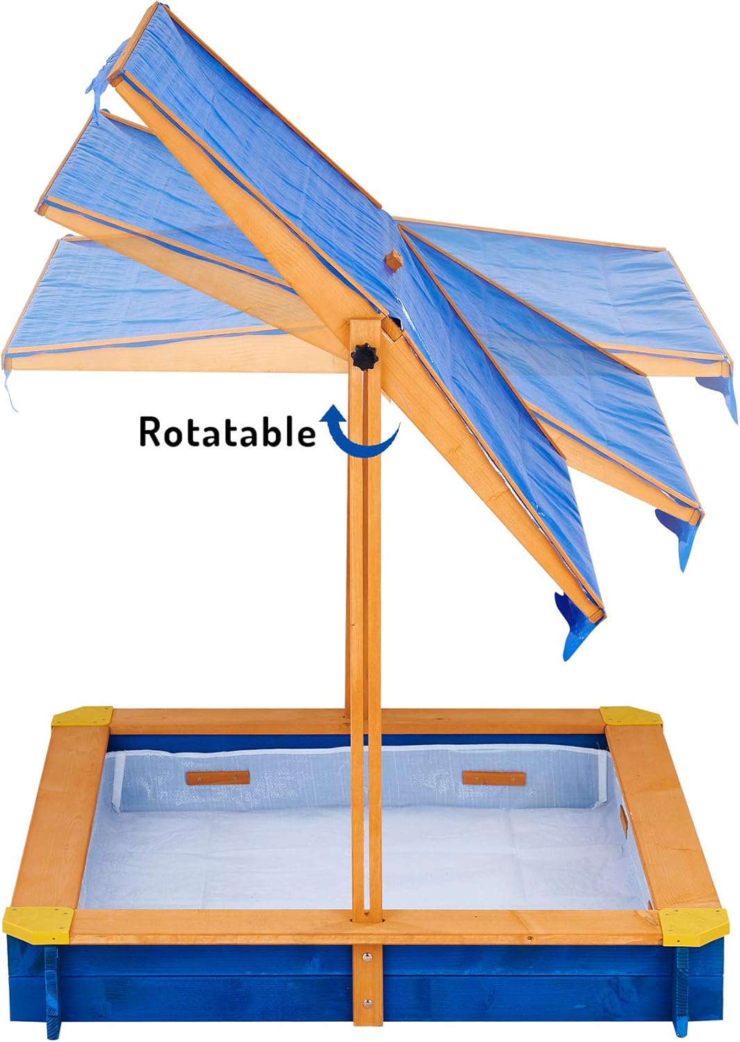 Wooden Outdoor Kids Sandbox with Canopy A877459