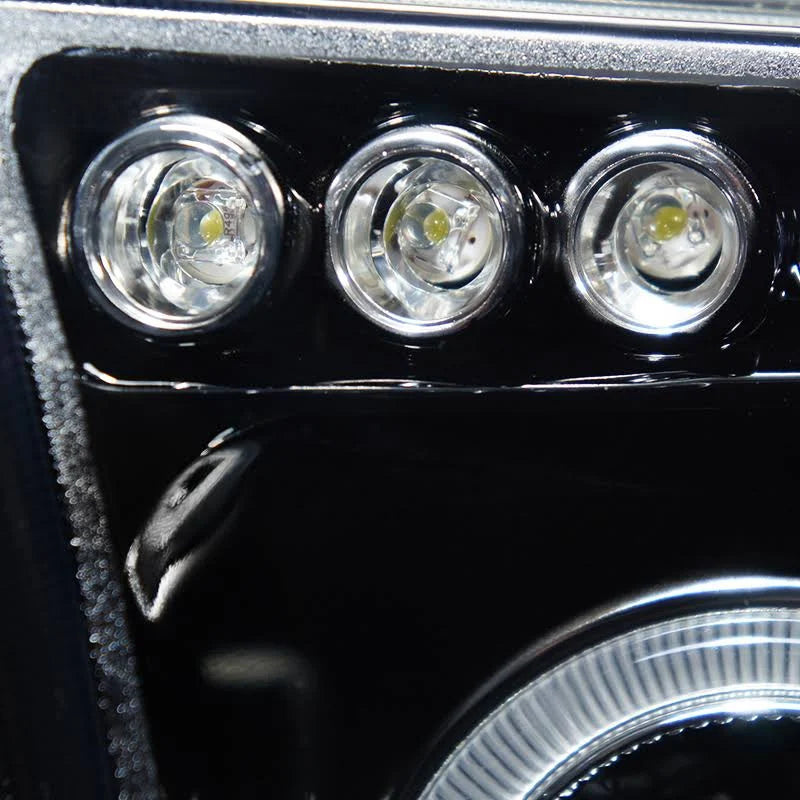 Gloss Black Halo Projector Headlights F1270