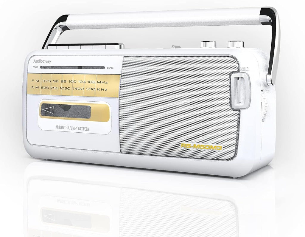 Black Retro Boombox Cassette Player AM/FM Radio Stereo with USB Slot R36706