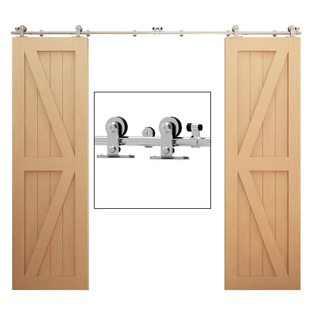 14Ft Stainless Steel Sliding Barn Door Hardware Kit T84977