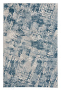 Blue Rectangle Machine Woven Rugs O856446