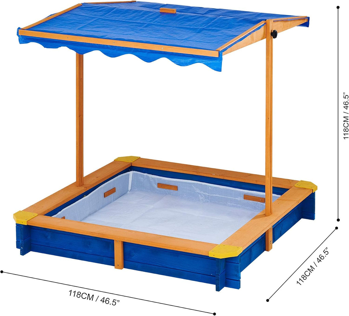 Wooden Outdoor Kids Sandbox with Canopy A877459