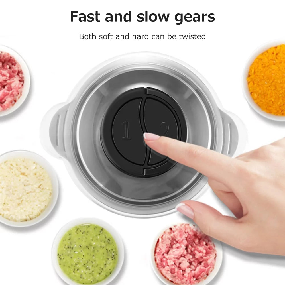 Electric Food Grinder 8cup Stainless Steel 2 Gears 250W D681