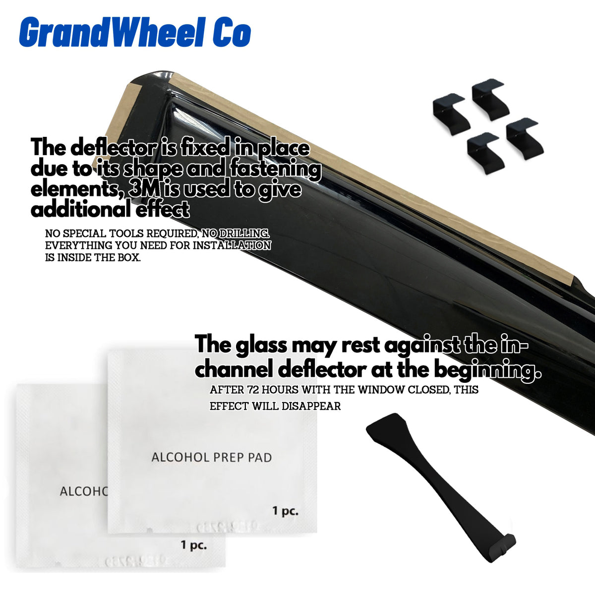4 pcs Smoke Tinted In-channel Side Window Vent Visor Deflectors Rain Guards D304824