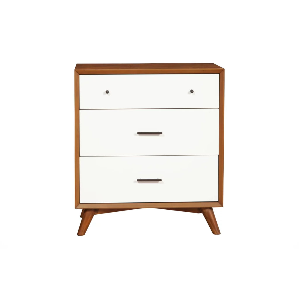 Wooden Chest with Three Drawers Brown and White N33673