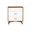 Wooden Chest with Three Drawers Brown and White N33673