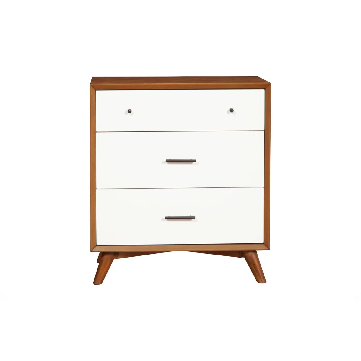 Wooden Chest with Three Drawers Brown and White N33673