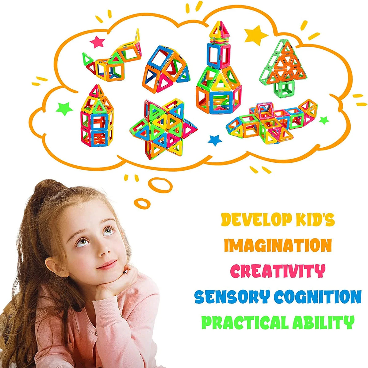100 PCS Magnetic Tiles Building Blocks Set P5725