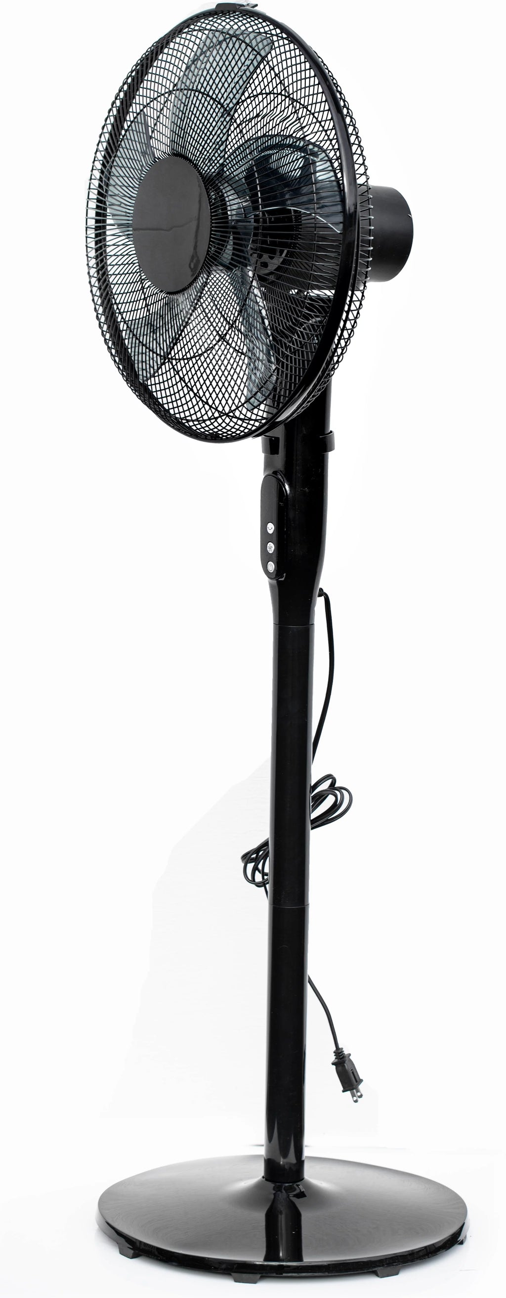 16 12-Speed Adjustable Height Pedestal Fan with Remote Control, Black K650871