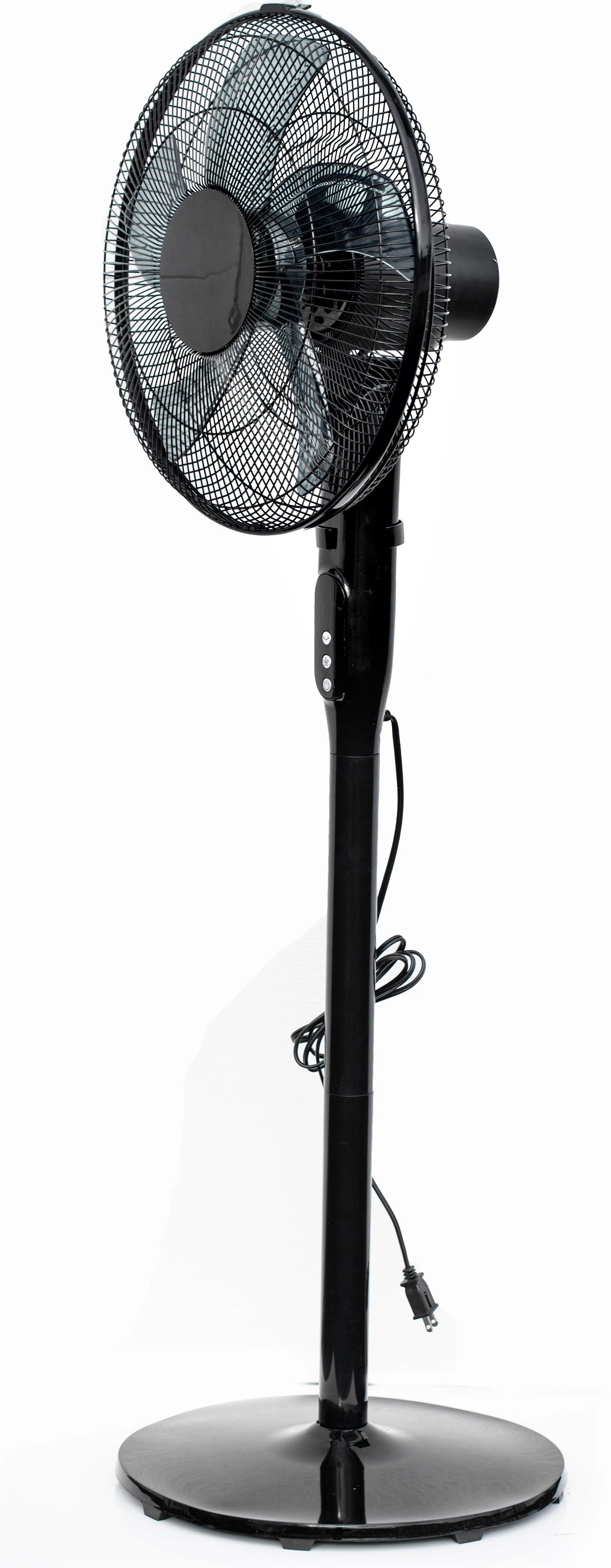 16 12-Speed Adjustable Height Pedestal Fan with Remote Control, Black K650871