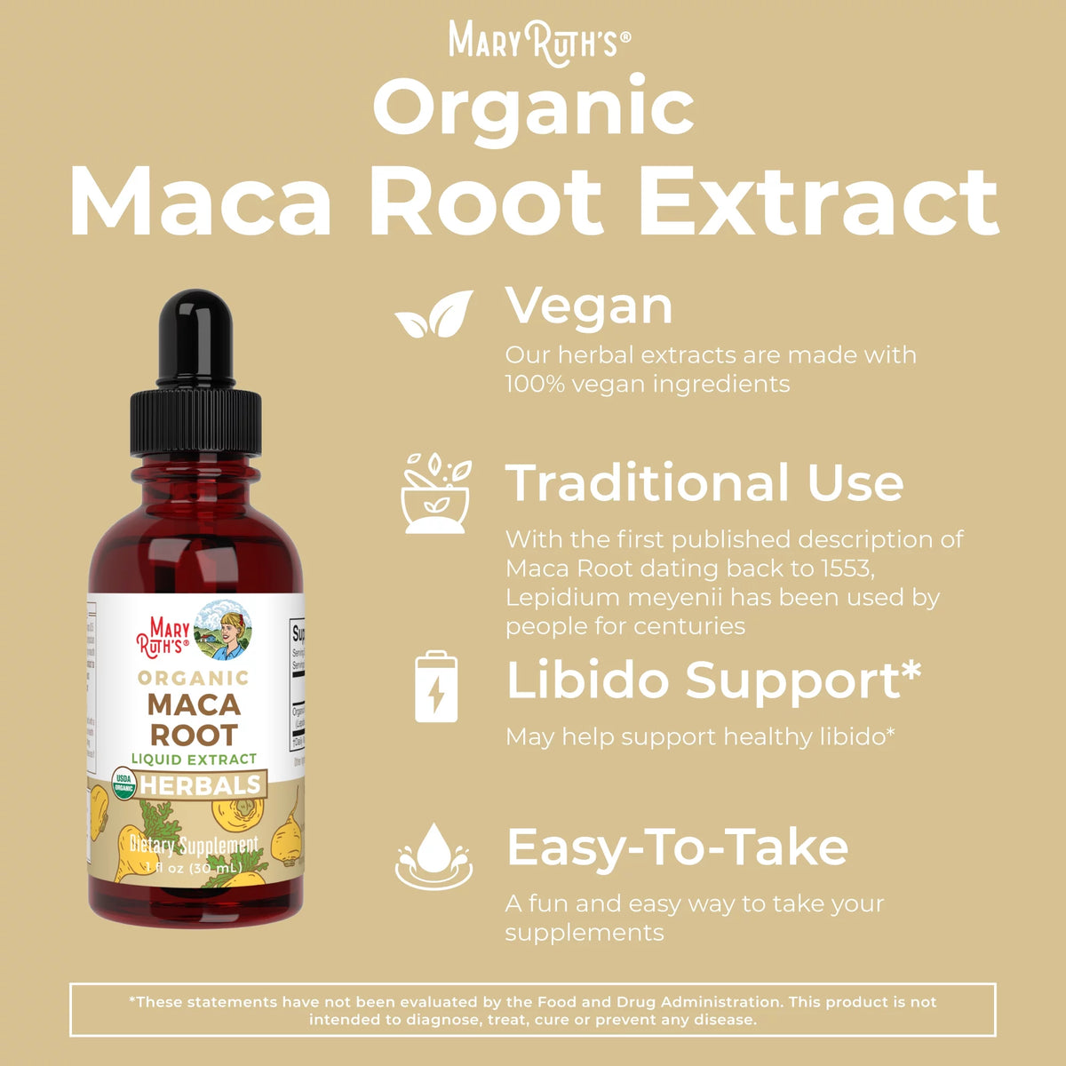 USDA Organic Maca Root Liquid Drops 1 fl oz Y962223