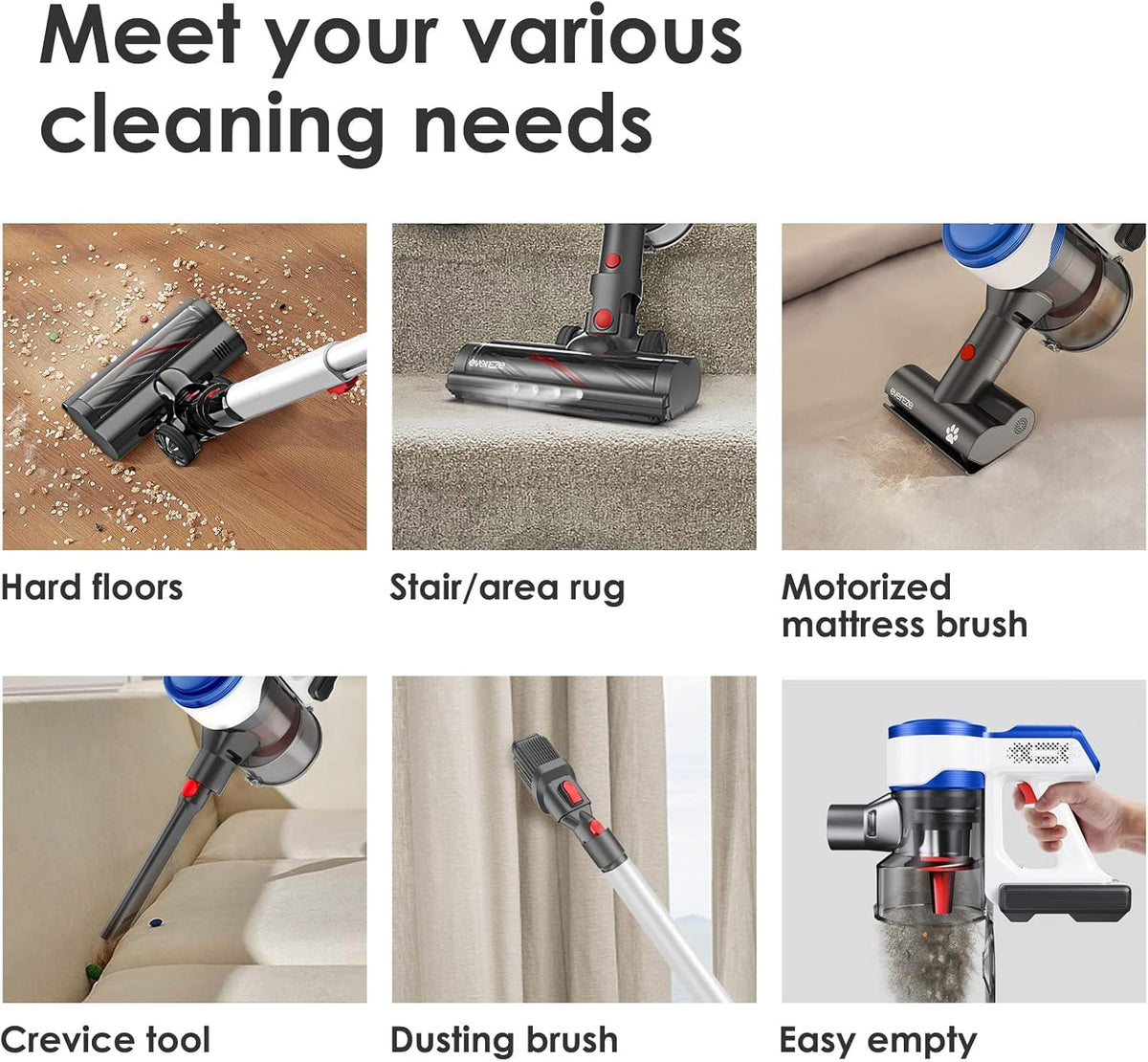 280W 25KPa Cordless Stick Vacuum with 2 Detachable Batteries Z399