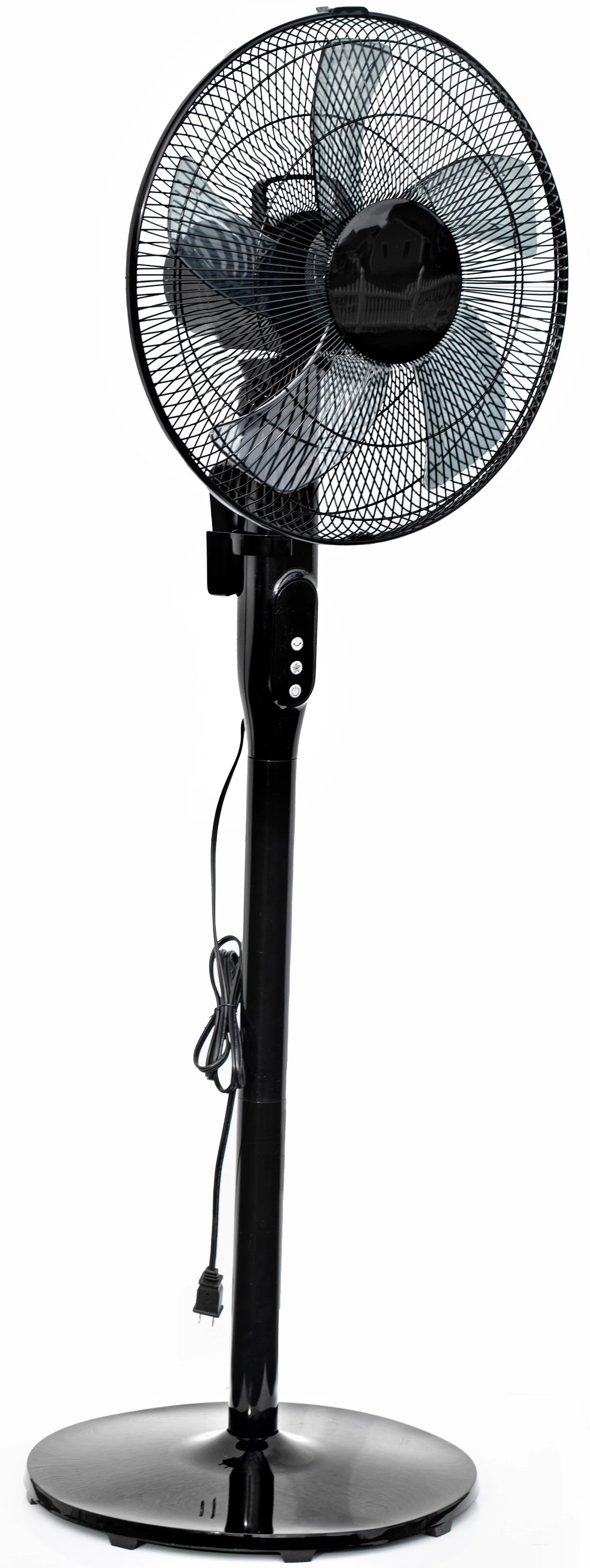 16 12-Speed Adjustable Height Pedestal Fan with Remote Control, Black K650871