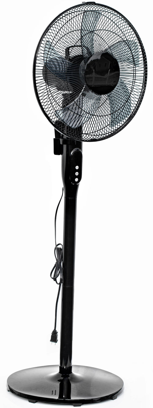 16 12-Speed Adjustable Height Pedestal Fan with Remote Control, Black K650871