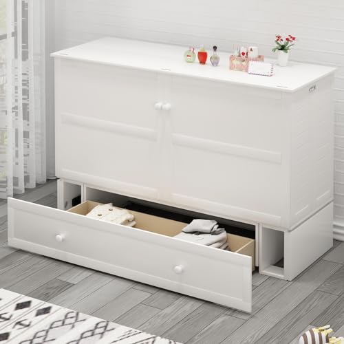 Queen Murphy Bed Cabinet with Mattress Included, Storage, USB Charging Station X522