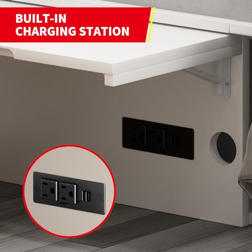 Queen Murphy Bed Cabinet with Mattress Included, Storage, USB Charging Station X522