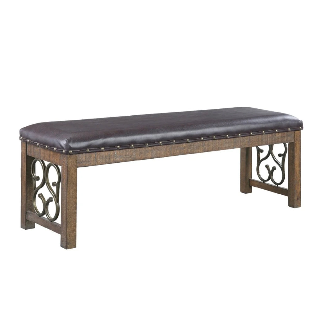 56 Inch Solid Wood Padded Bench H706