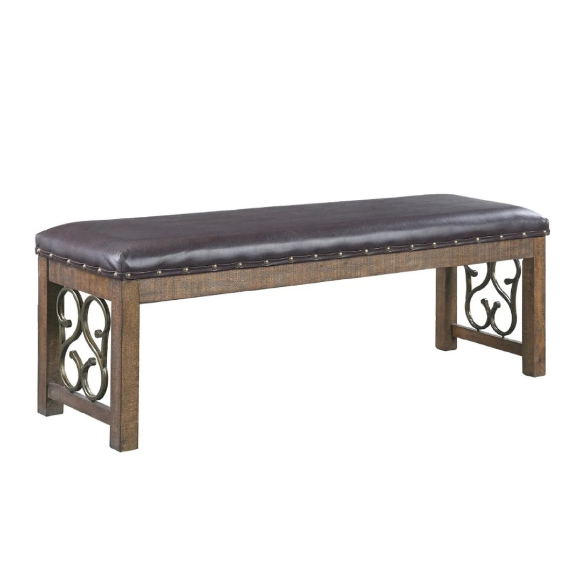 56 Inch Solid Wood Padded Bench H706