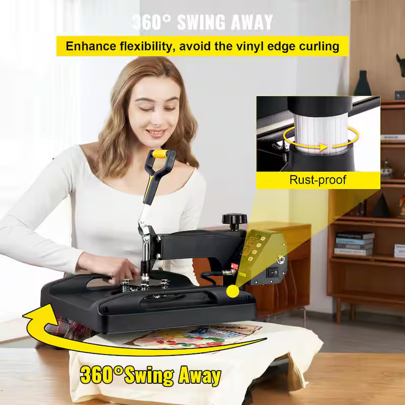 15 in. x 15 in. 5 in 1 Heat Press Machine Black W2245
