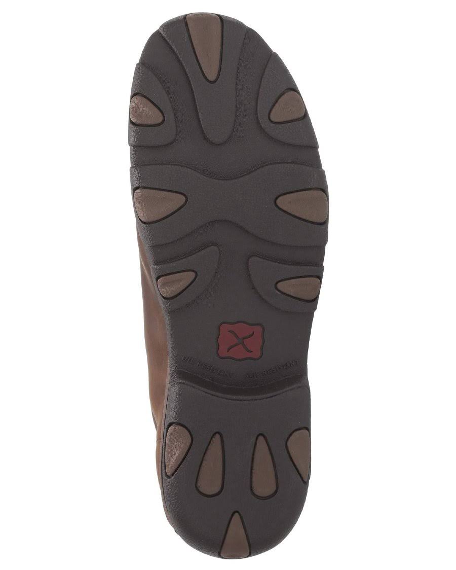 Distressed Saddle Leather Safety Toe Driving Moc E699673