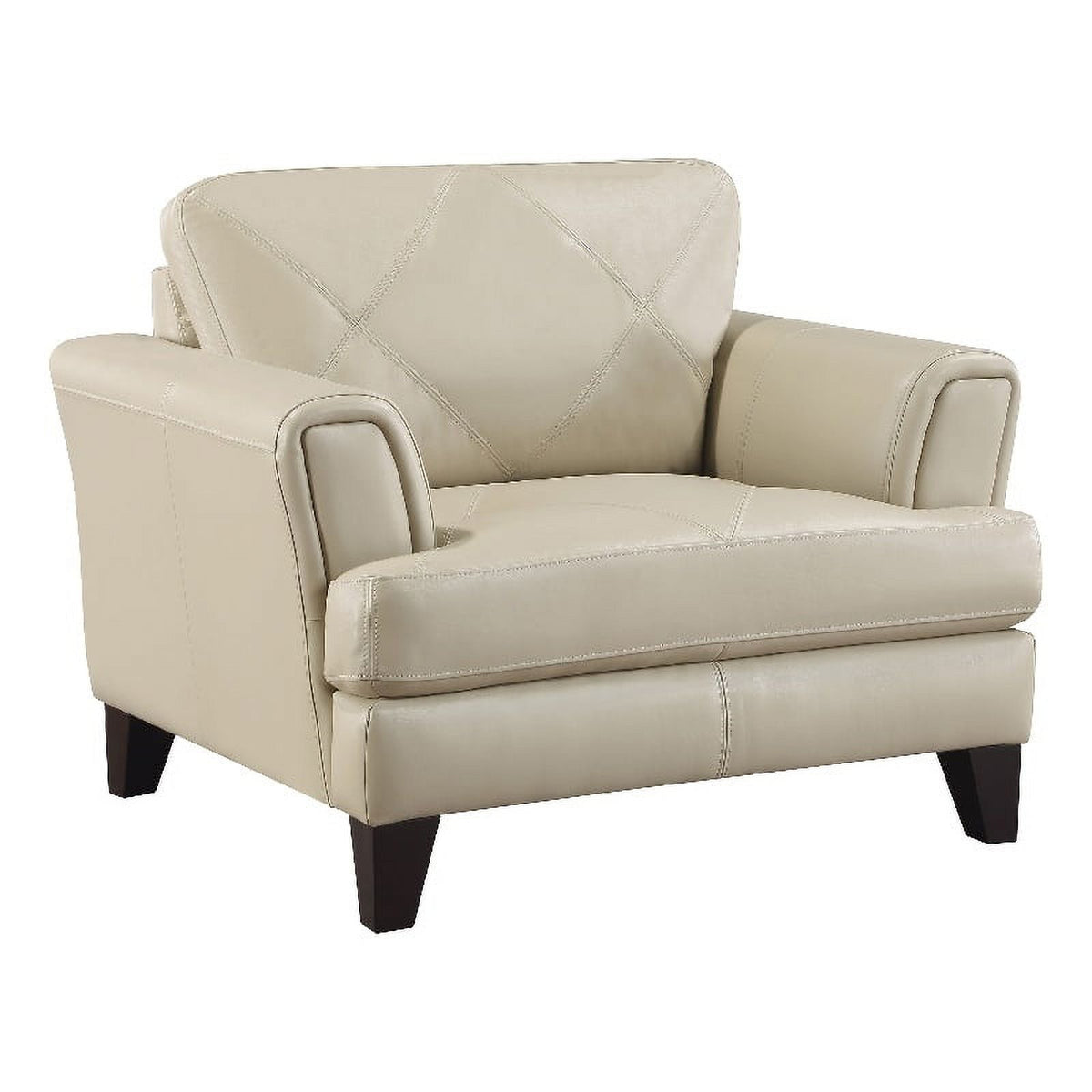19" Plywood and Leather Chair in Cream W10865