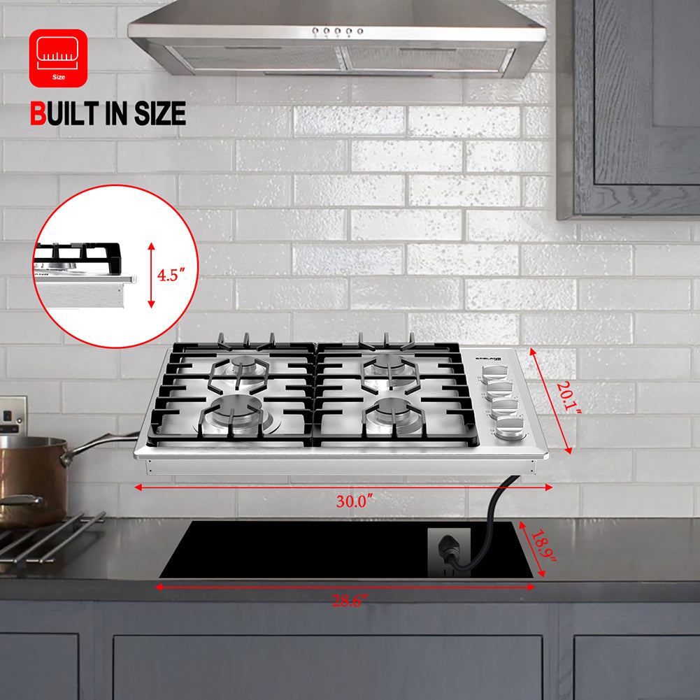 Stainless Steel 4-Burner Gas Cooktop X983