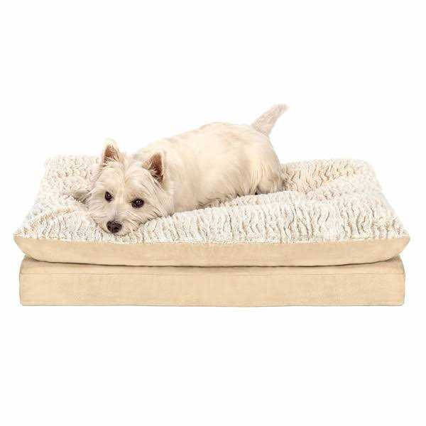 Faux Fur Suede Orthopedic Pillow Top Pet Bed Q1209